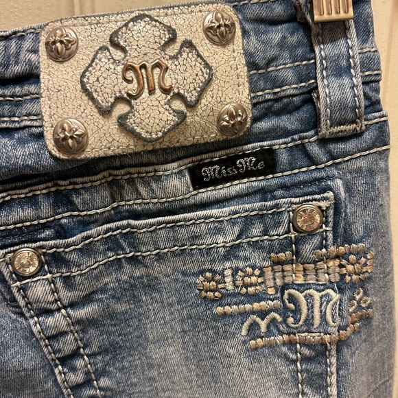 Miss Me Embellished Ankle Signature Cuffed Skinny Jeans Sz 27 - Picture 6 of 13